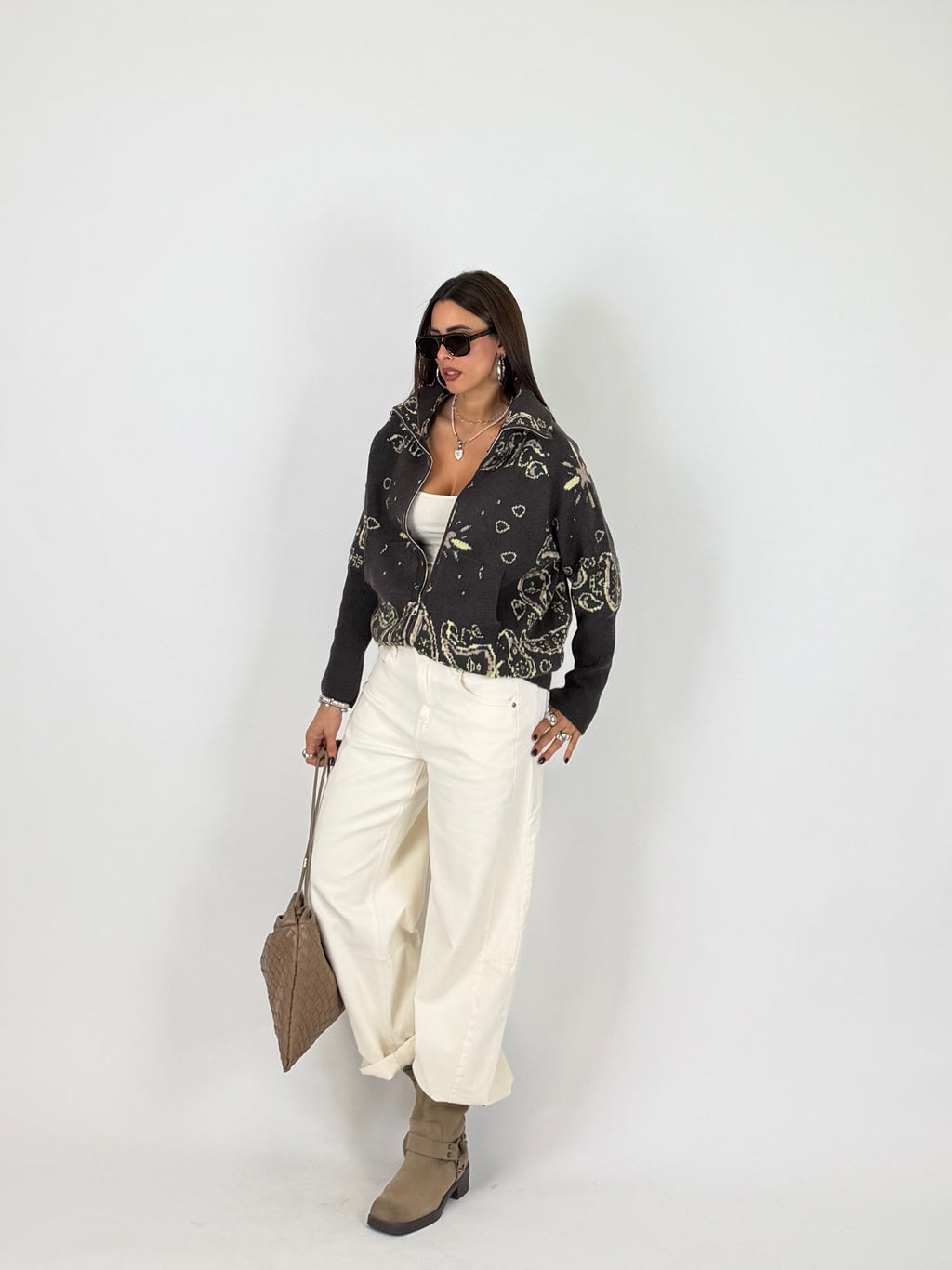 CARDIGAN ZIP PAISLEY