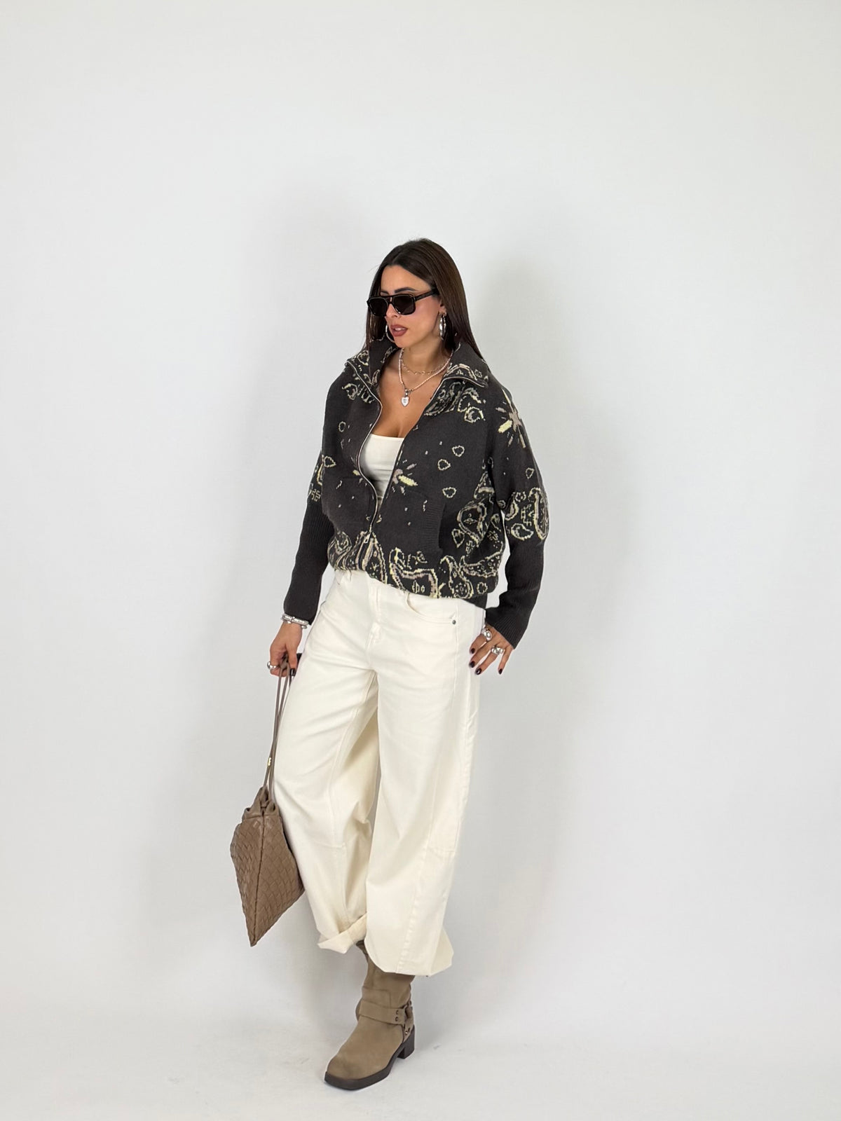 CARDIGAN ZIP PAISLEY