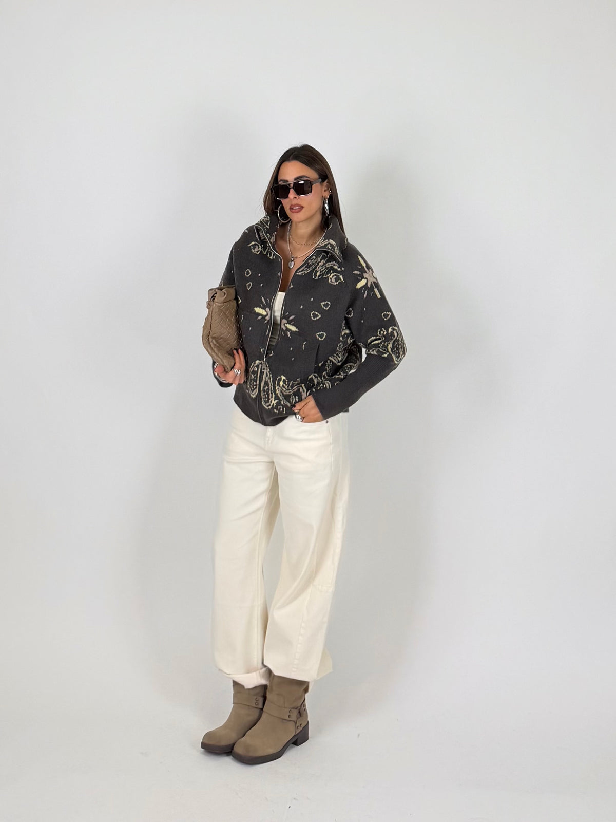 CARDIGAN ZIP PAISLEY