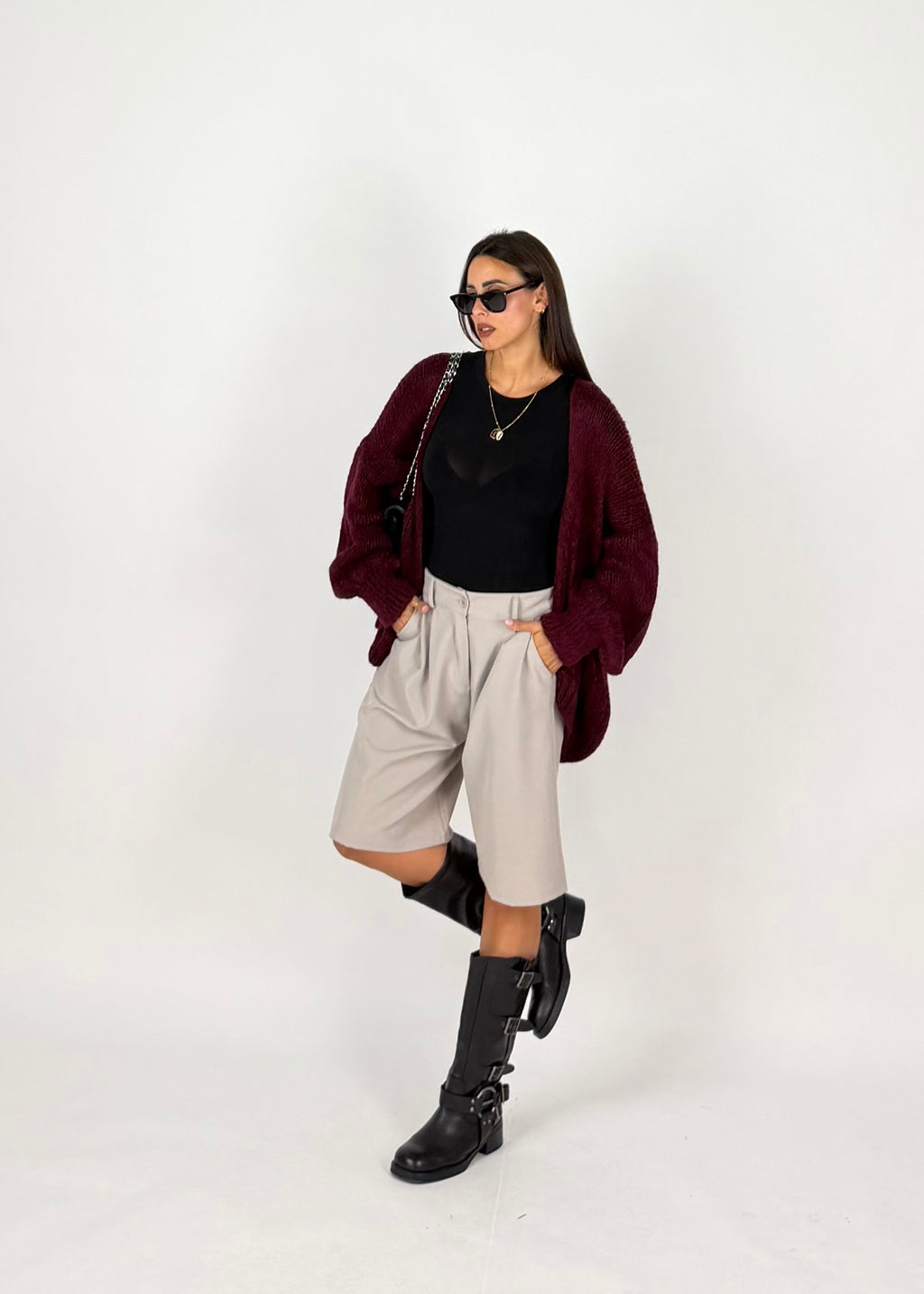 MAXI CARDIGAN VINO