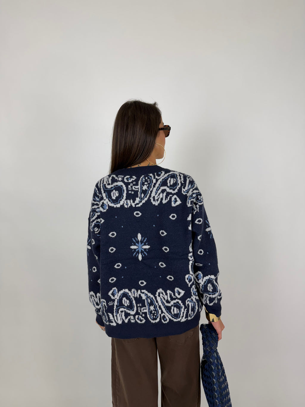 CARDIGAN BANDANA BLU