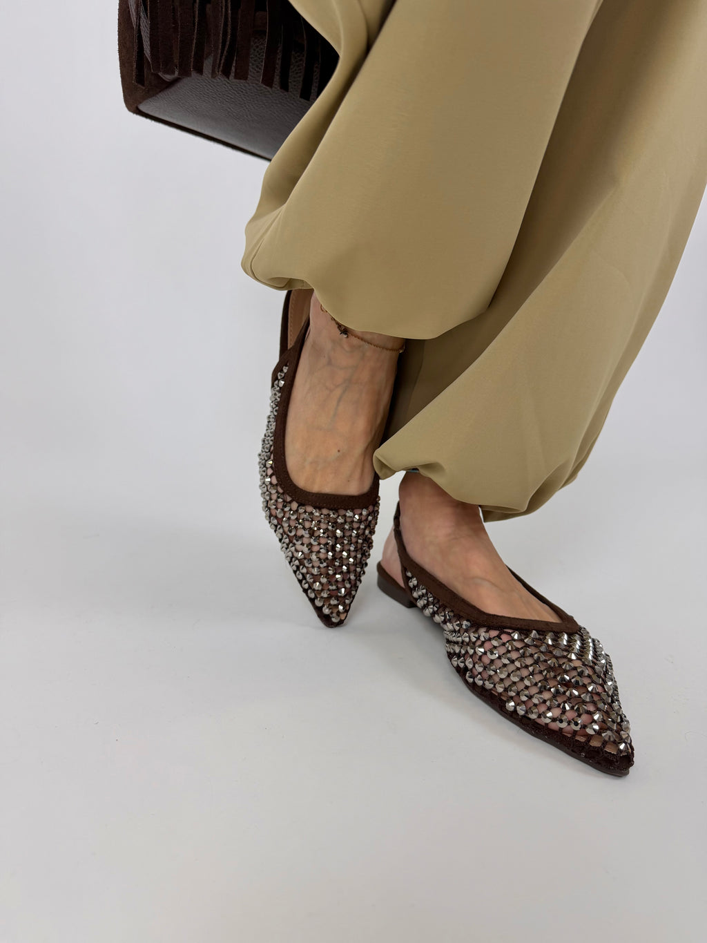 SLINGBACK CHOCO SHINE