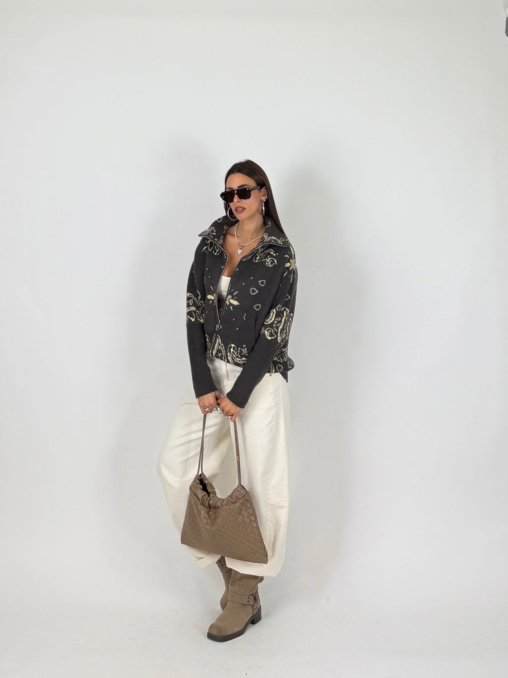 CARDIGAN ZIP PAISLEY