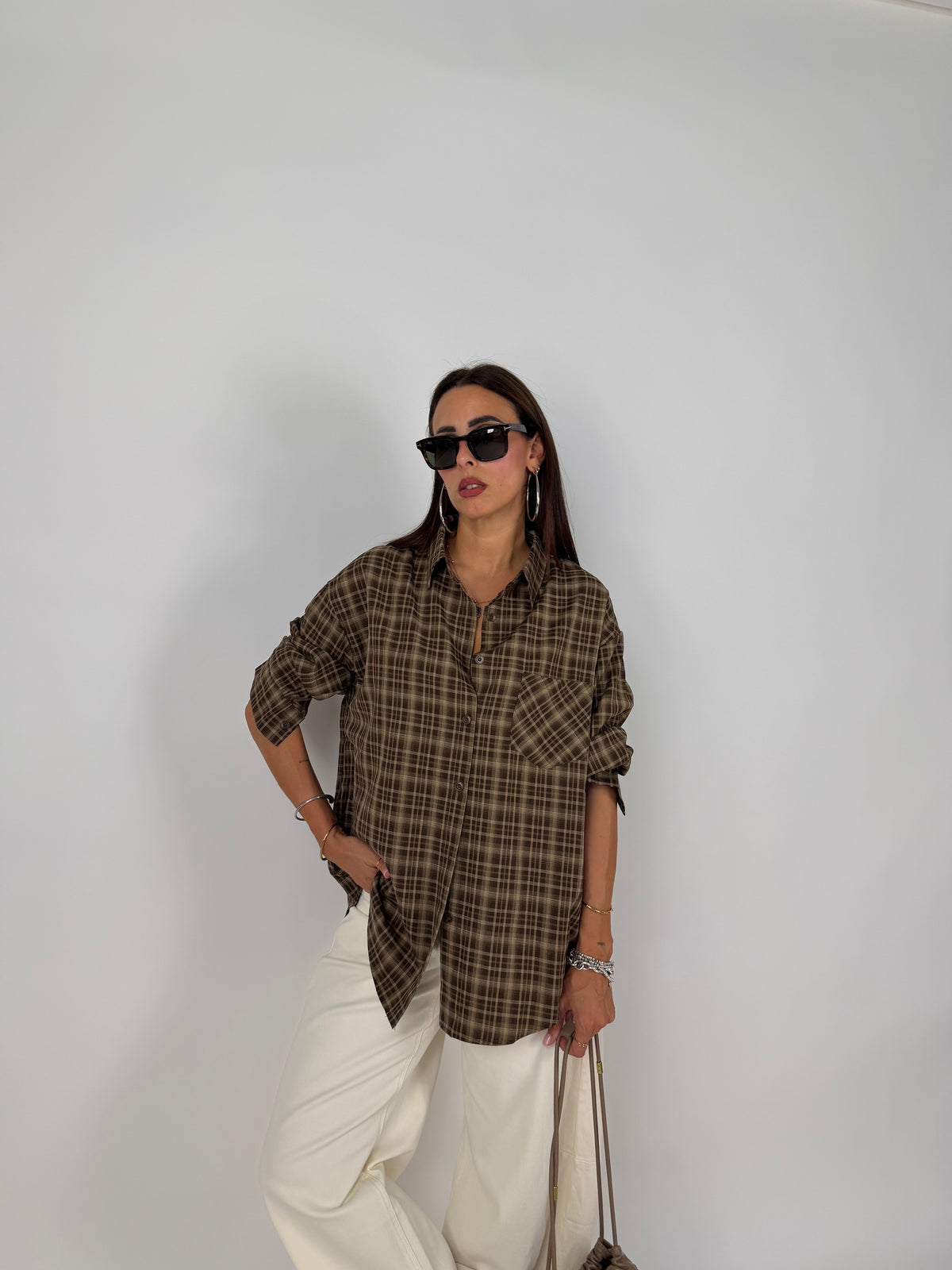 CAMICIA CHECK MARRONE