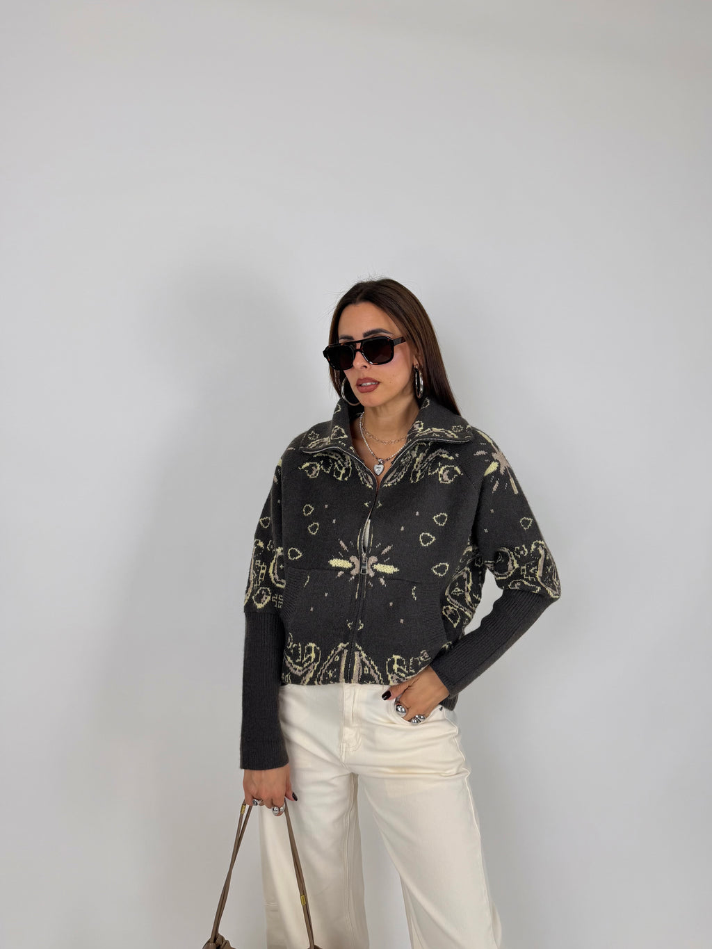 CARDIGAN ZIP PAISLEY