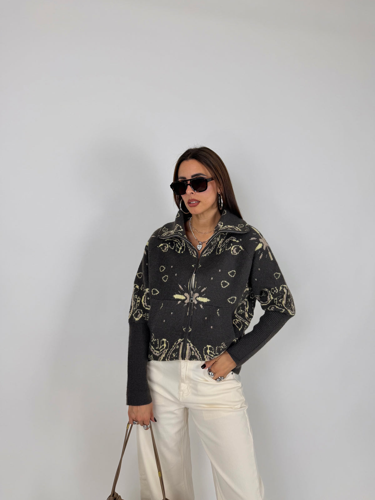 CARDIGAN ZIP PAISLEY