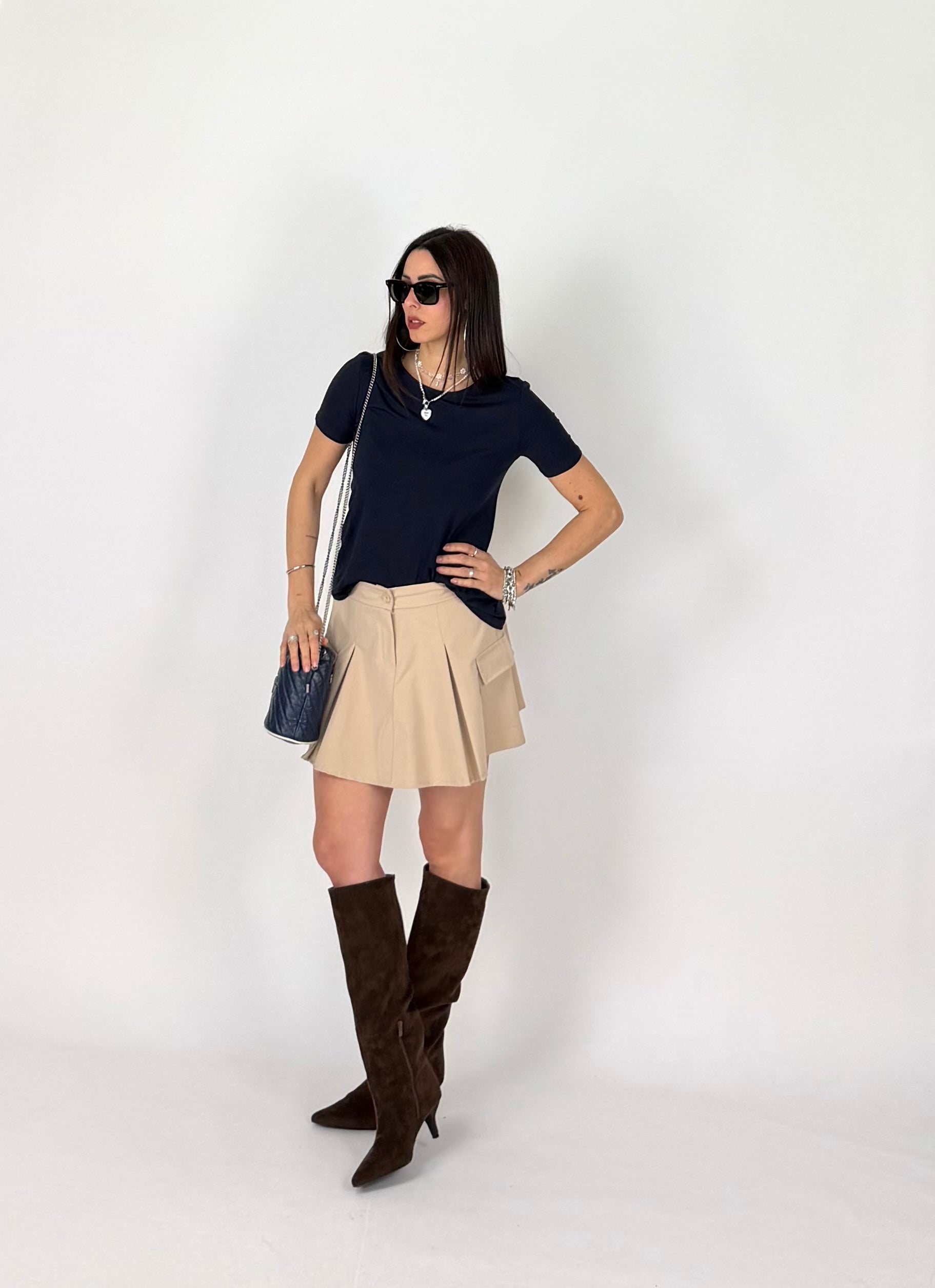 T-SHIRT VISCOSA BLU