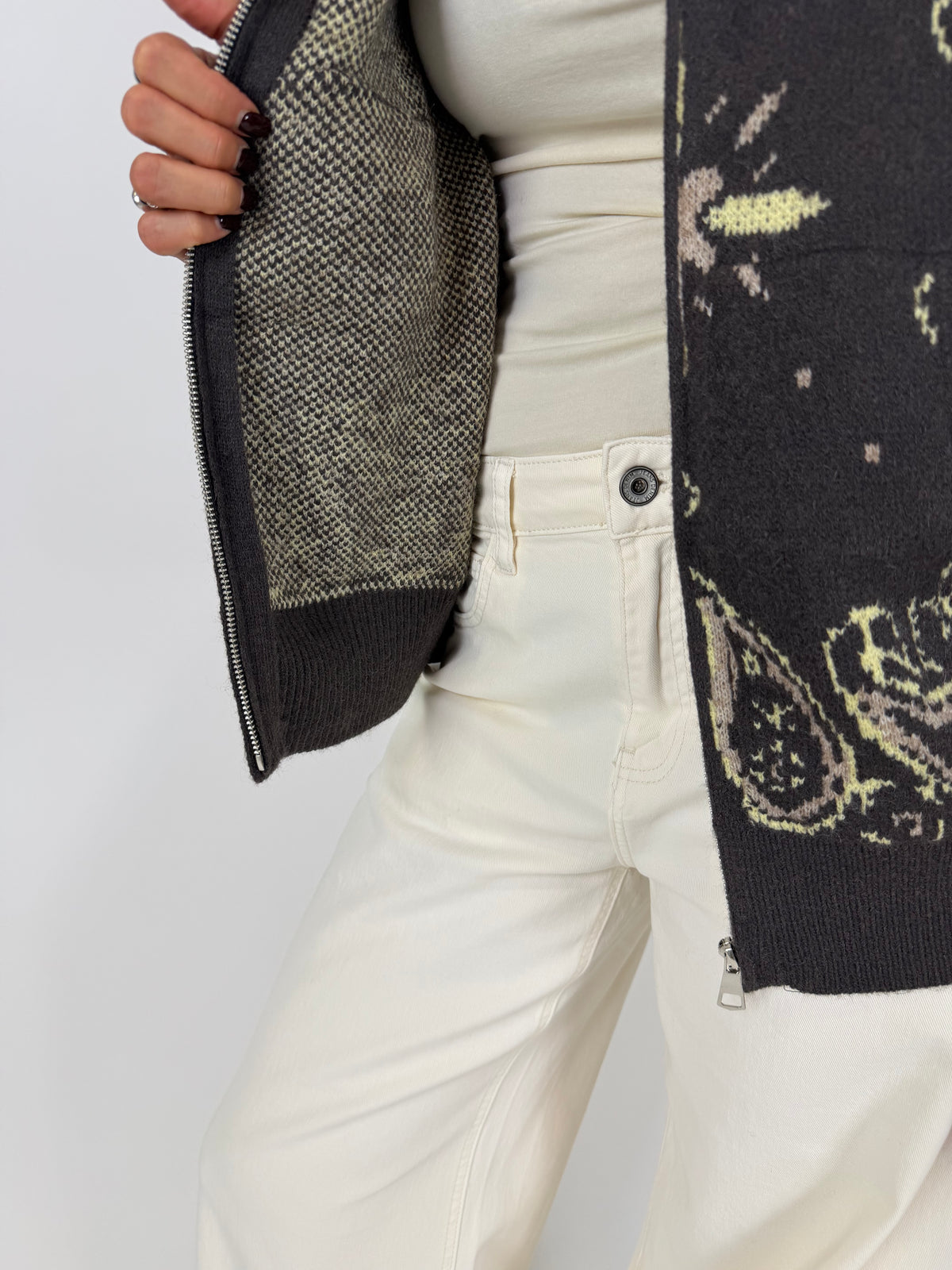 CARDIGAN ZIP PAISLEY