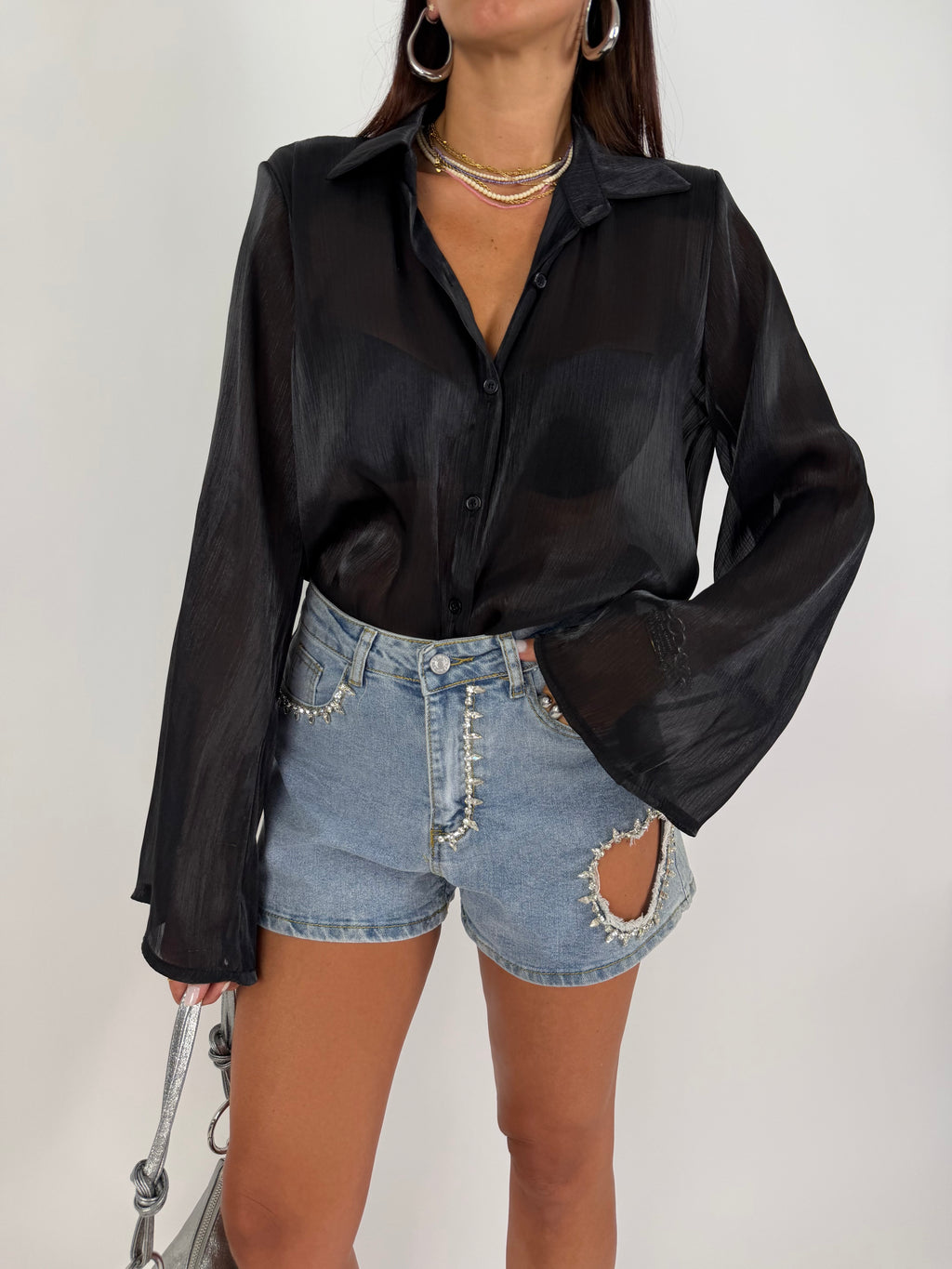 CAMICIA VOILE NERA
