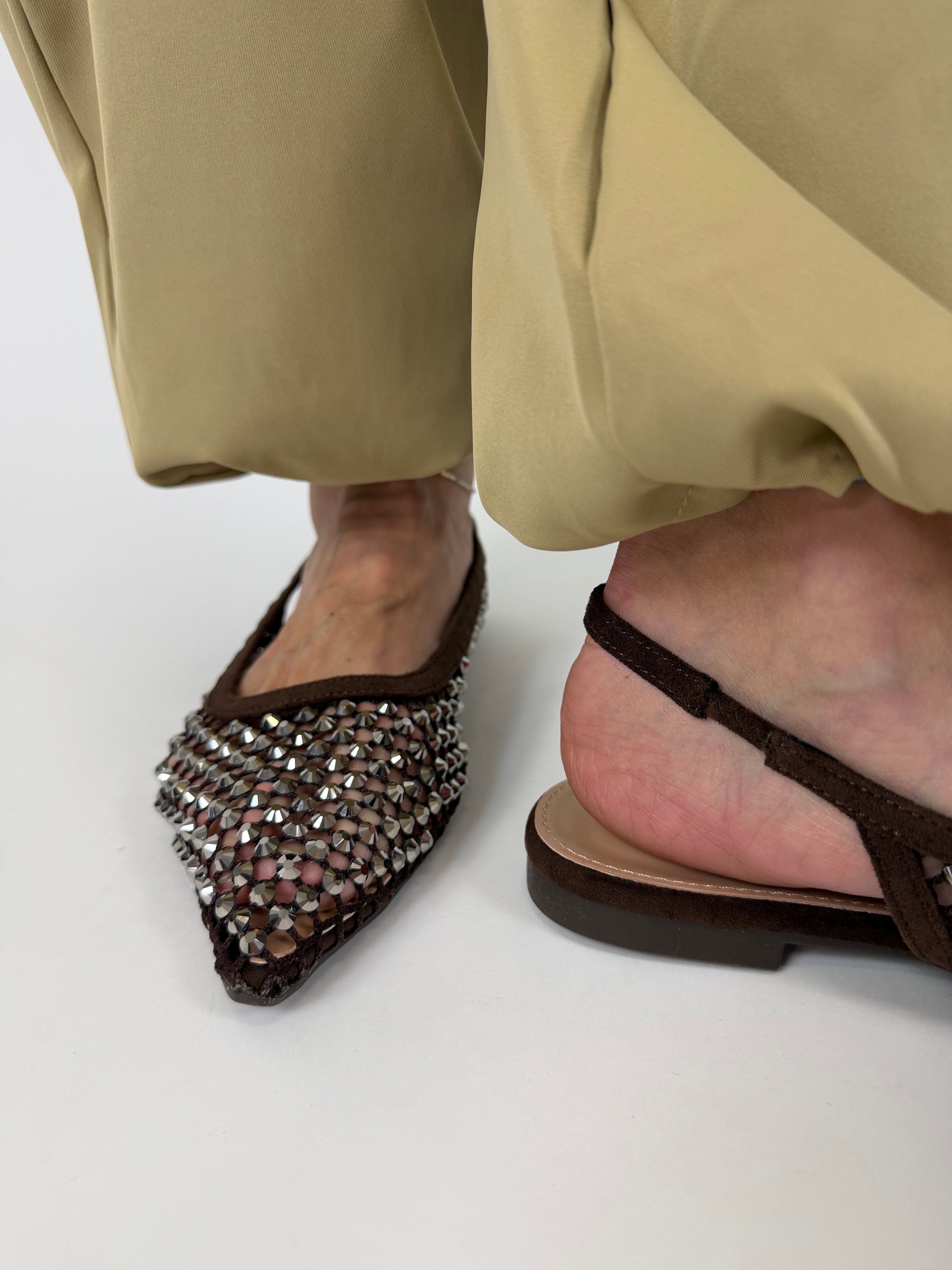 SLINGBACK CHOCO SHINE
