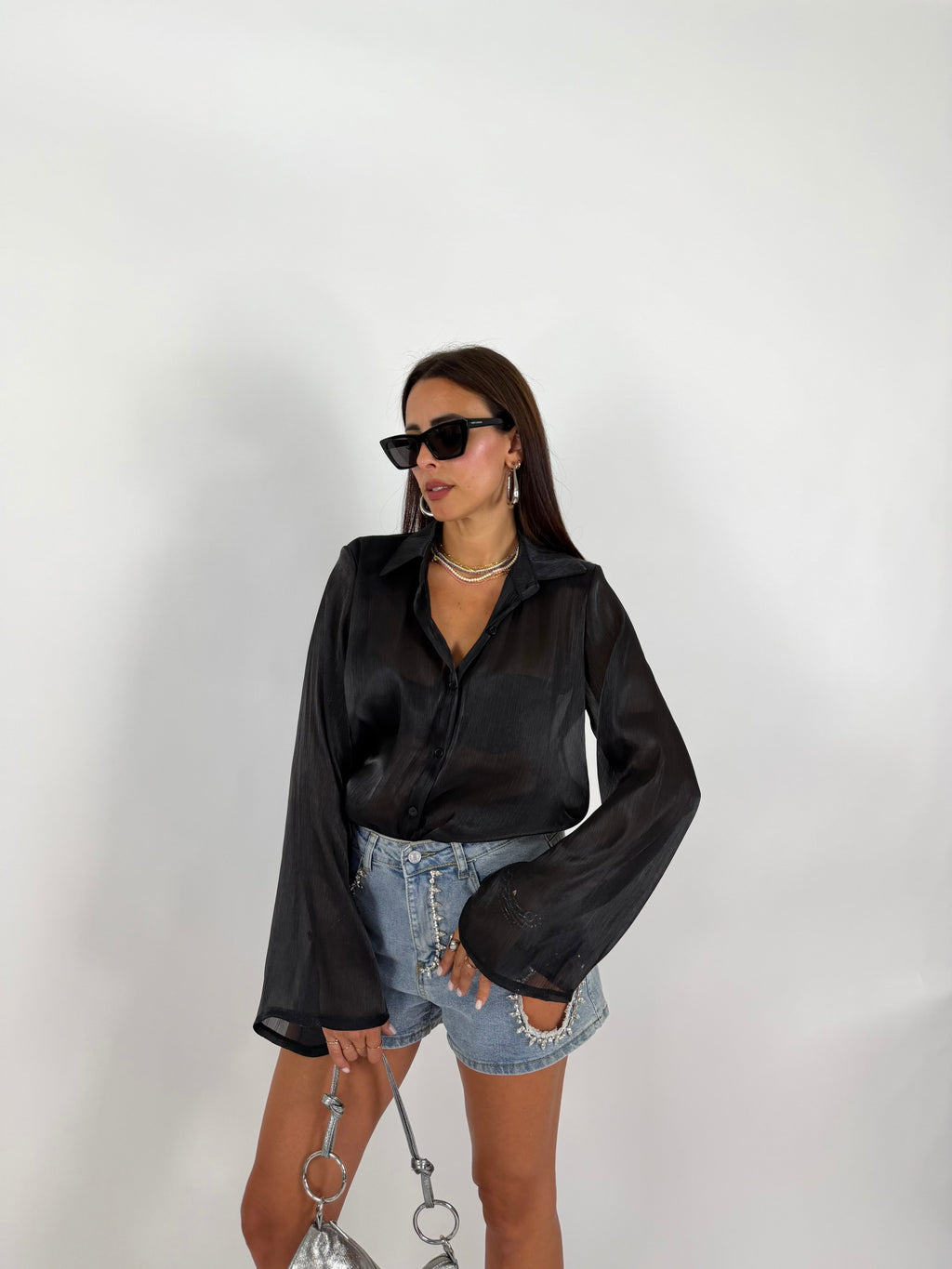 CAMICIA VOILE NERA