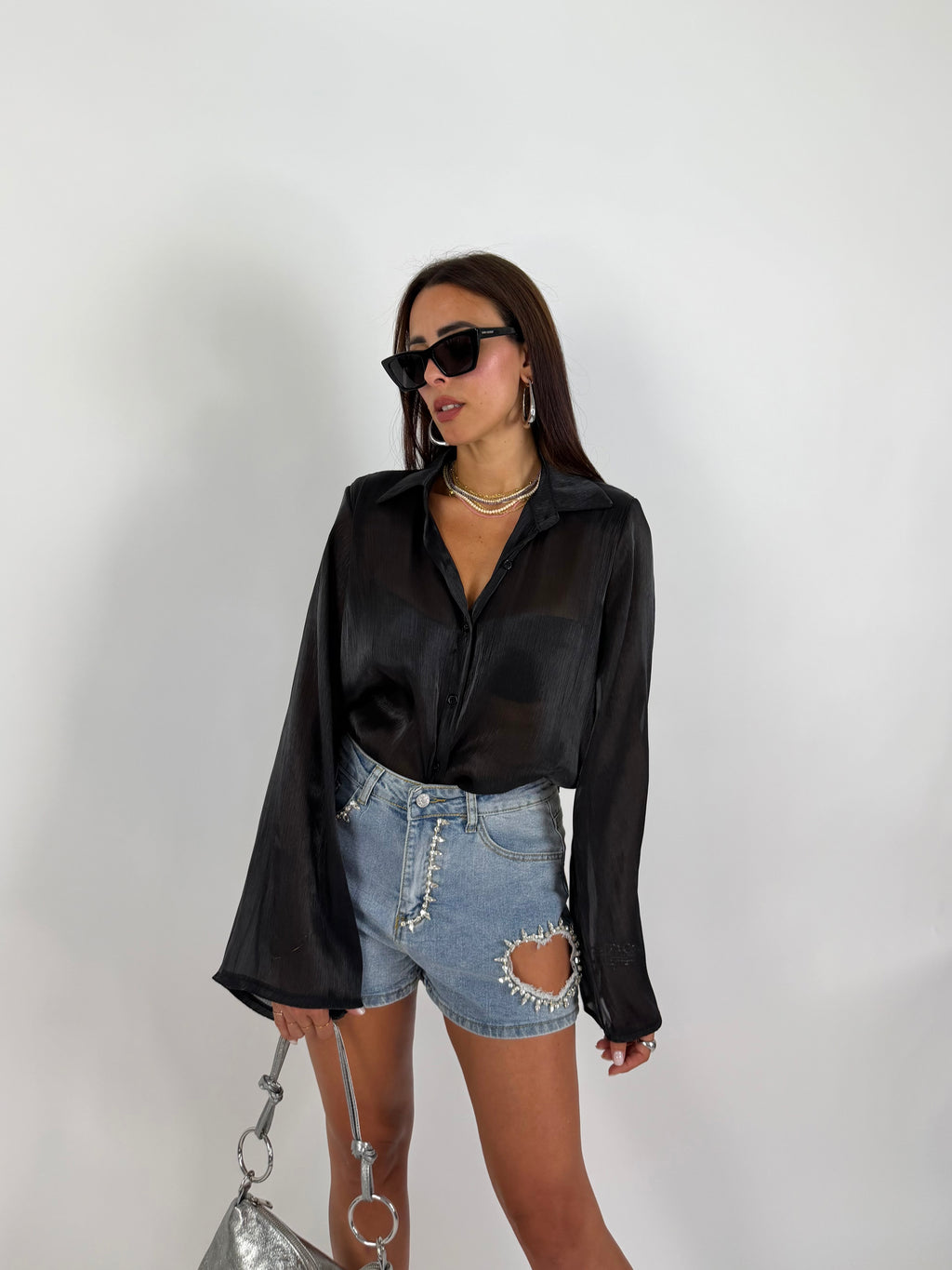 CAMICIA VOILE NERA