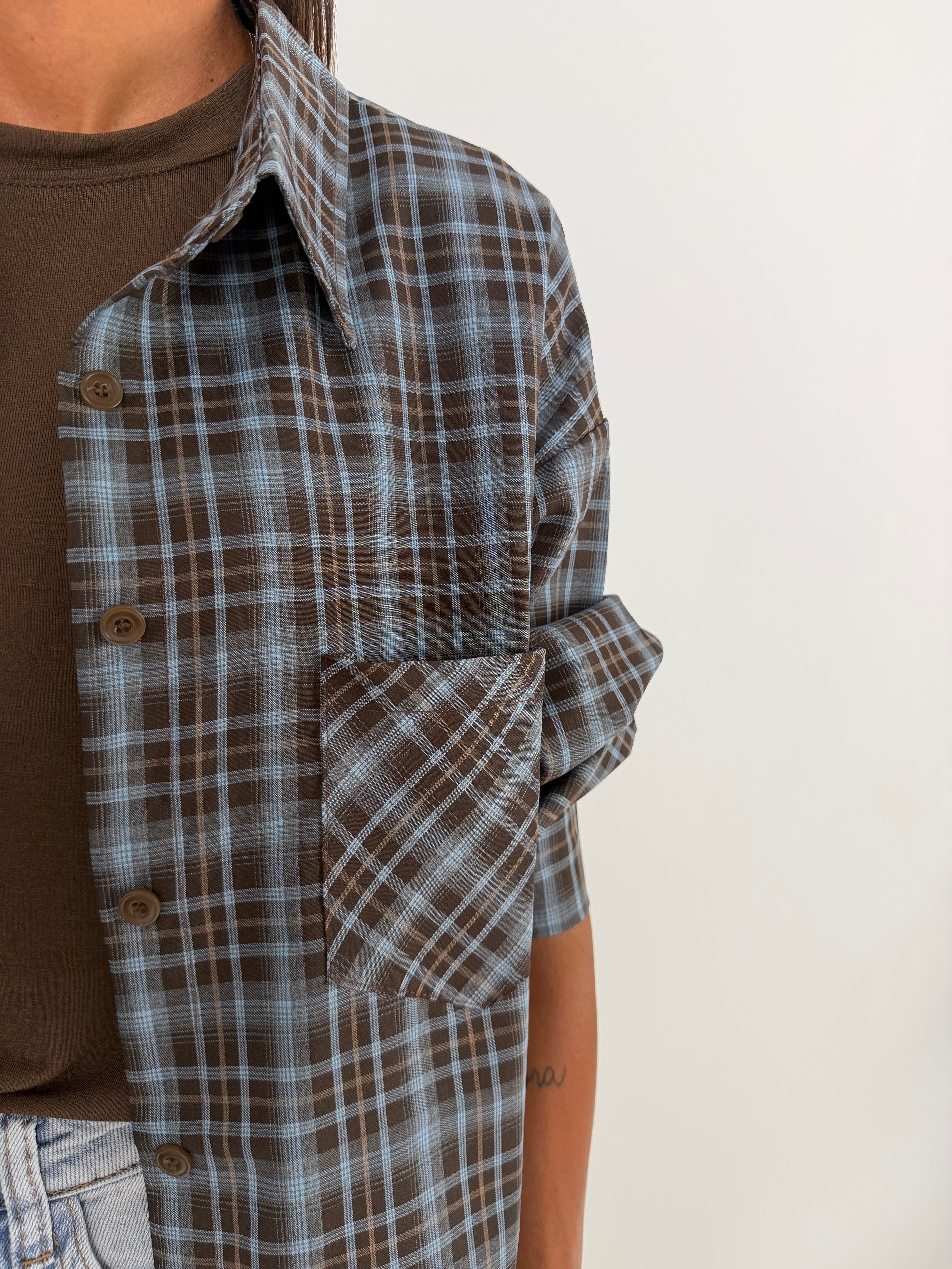 CAMICIA CHECK AZZURRA