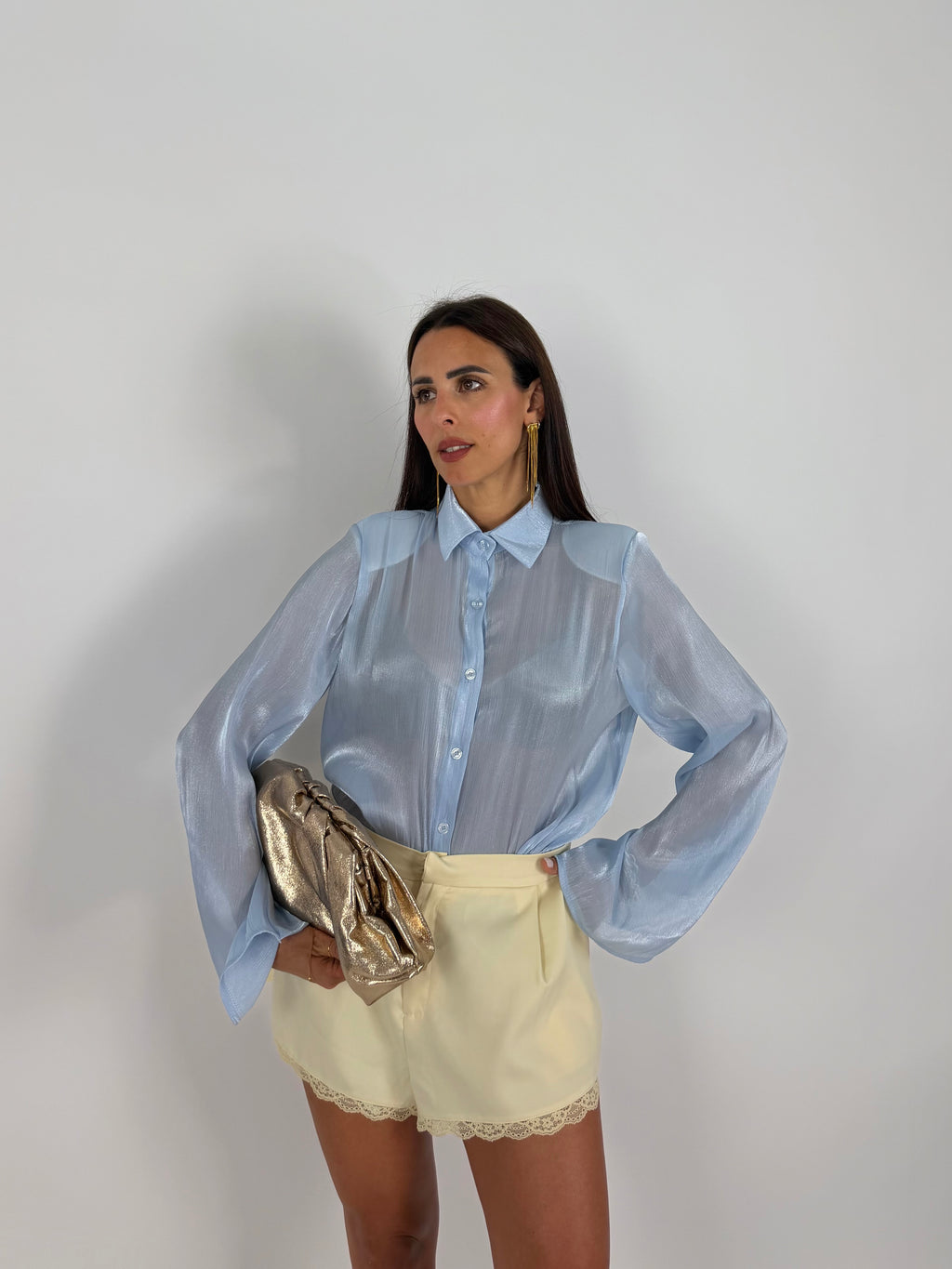 CAMICIA VOILE AZZURRA