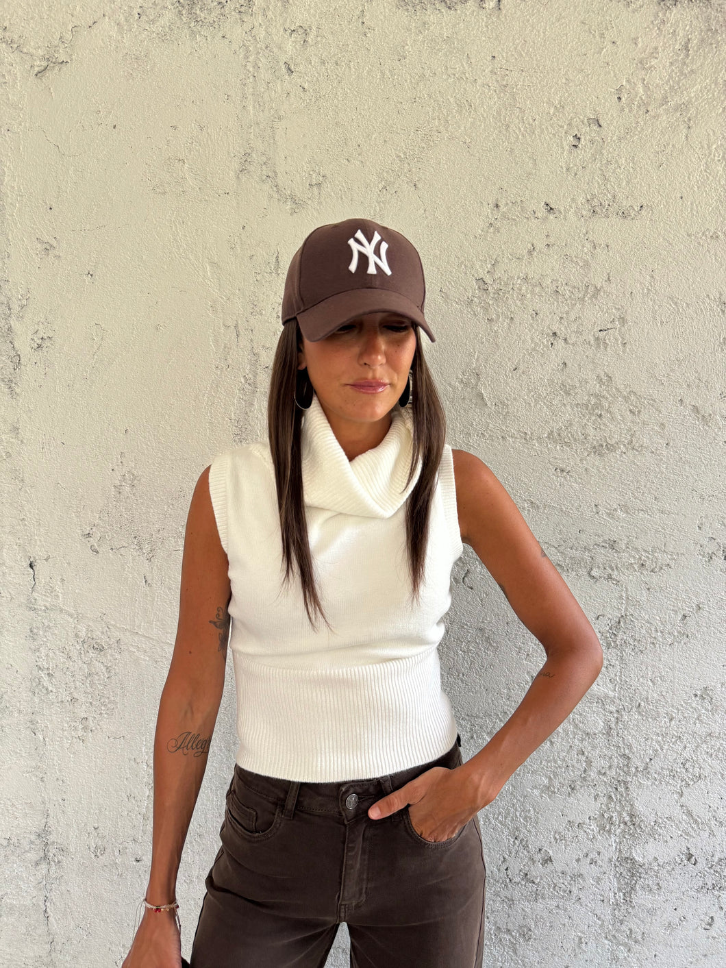 MAGLIA NECK BOLD BIANCA