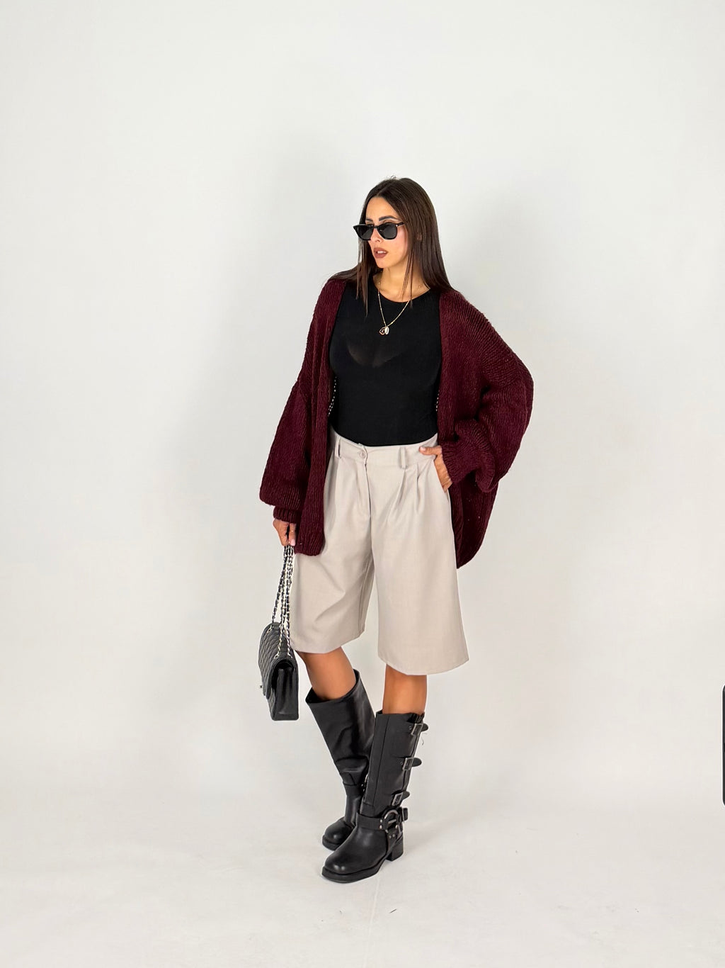 MAXI CARDIGAN VINO