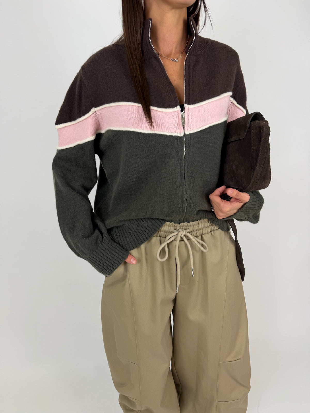 PULL VINTAGE CHOCO-GREEN