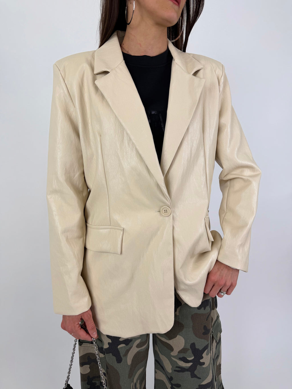 BLAZER CREMA ECOPELLE