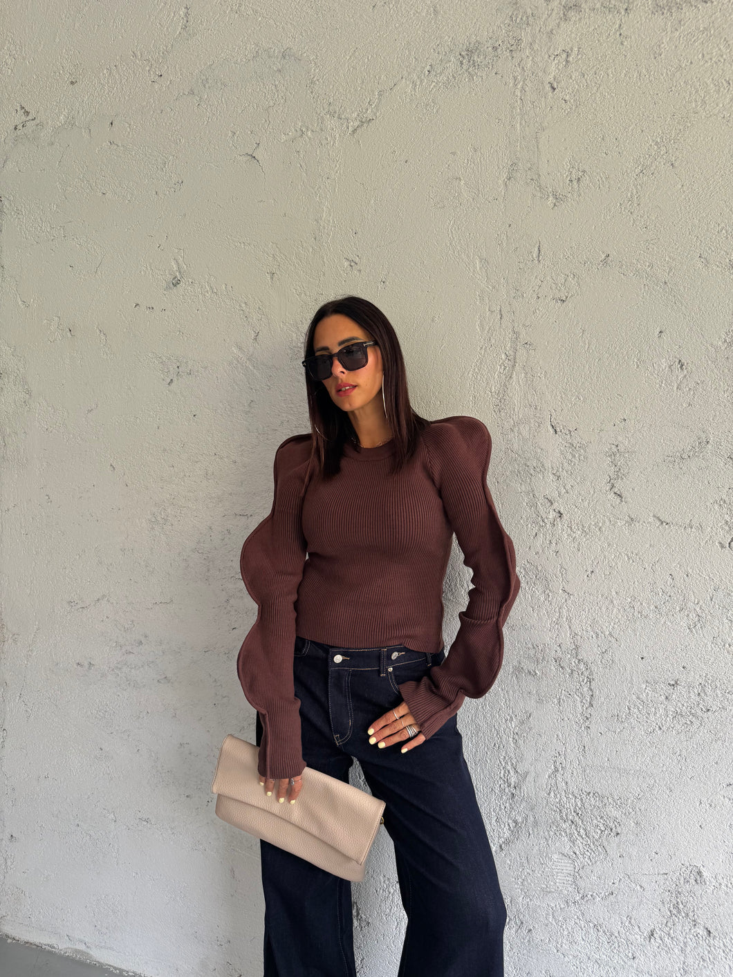 MAGLIA WAVY CIOCCOLATO