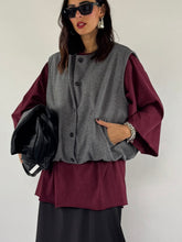 Carica l&#39;immagine nel visualizzatore di Gallery, GILET TWILL GRIGIO
