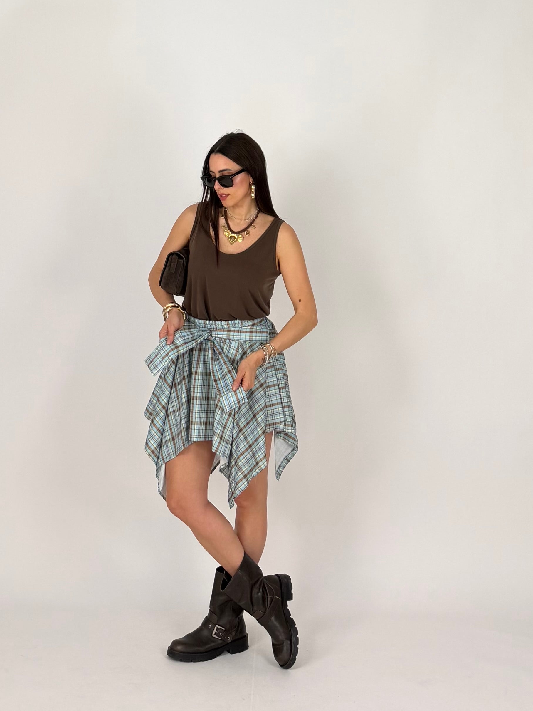 SKIRTY SHIRT AZZURRO