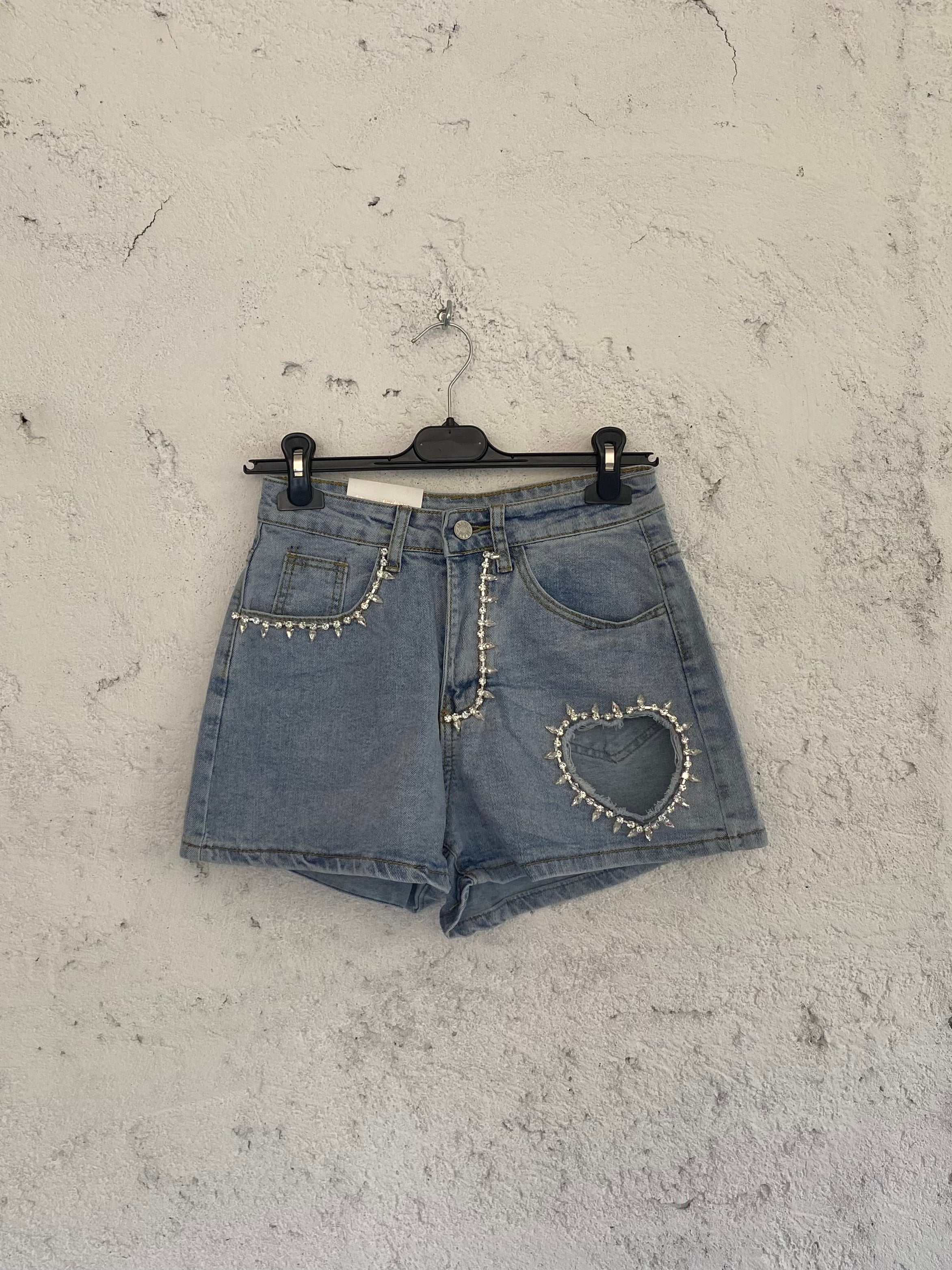 SHORTS HEART STRASS